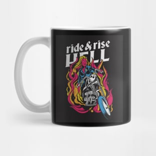 Devil woman in motorbike Mug